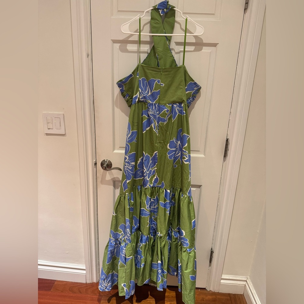 NWT Hutch Floral Stretch Cotton Halter Maxi Dress Size 16W - Picture 9 of 9